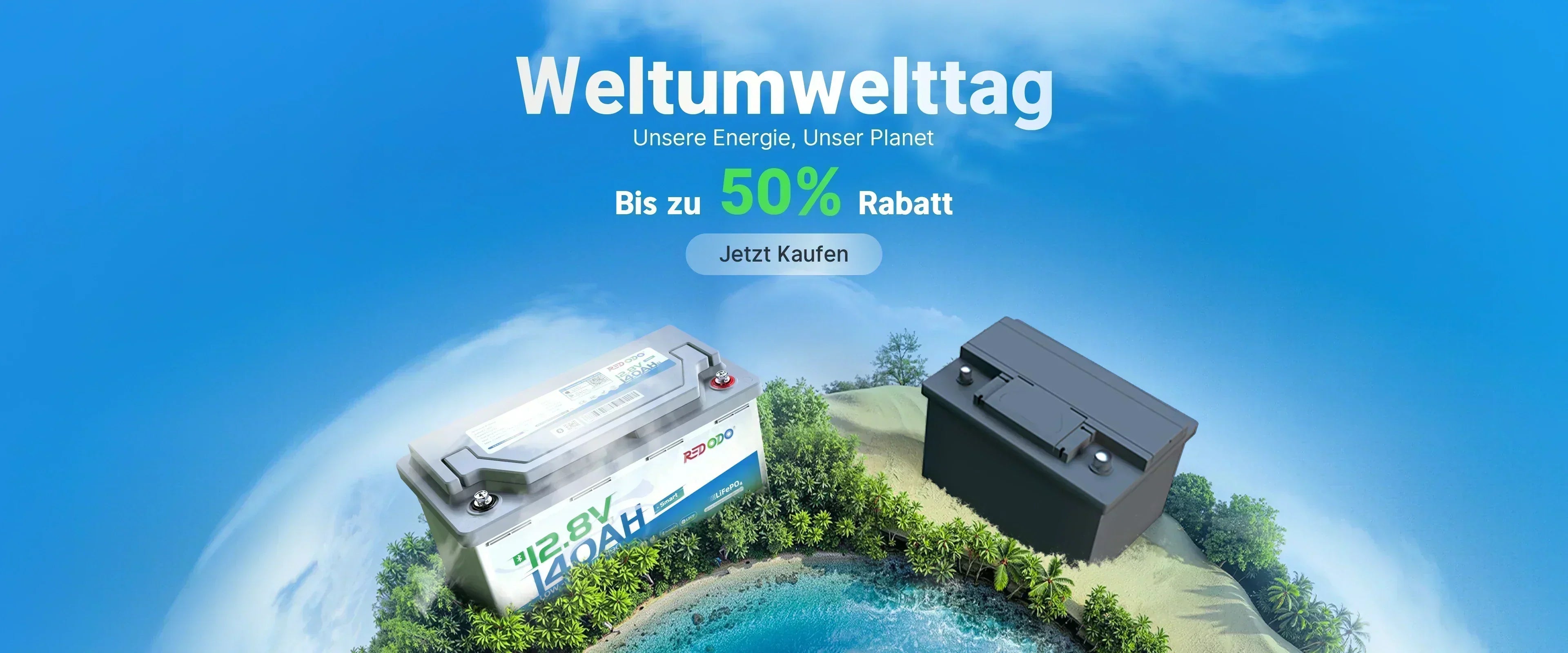 12V 125Ah LiFePO4 Akku 1600Wh – Integriertes 125A BMS, 15000+ Zyklen, Für Wohnmobil, Boot & Solar