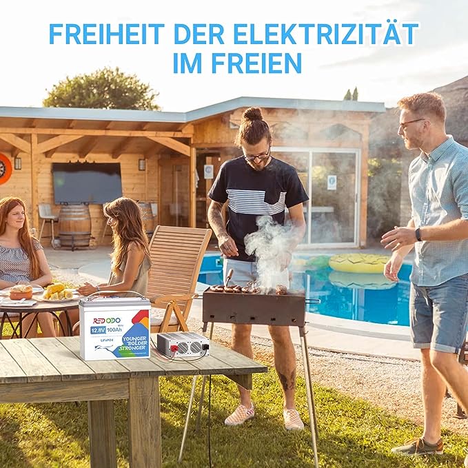 【Ein Preis beträgt nur €369,99】Redodo LiFePO4 12V 100Ah Mini Deep Cycle LiFePO4 Batterie | 1,28kWh & 1,28kW redodopower-de