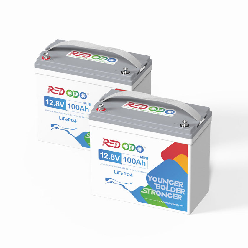 【Ein Preis beträgt nur €369,99】Redodo LiFePO4 12V 100Ah Mini Deep Cycle LiFePO4 Batterie | 1,28kWh & 1,28kW redodopower-de