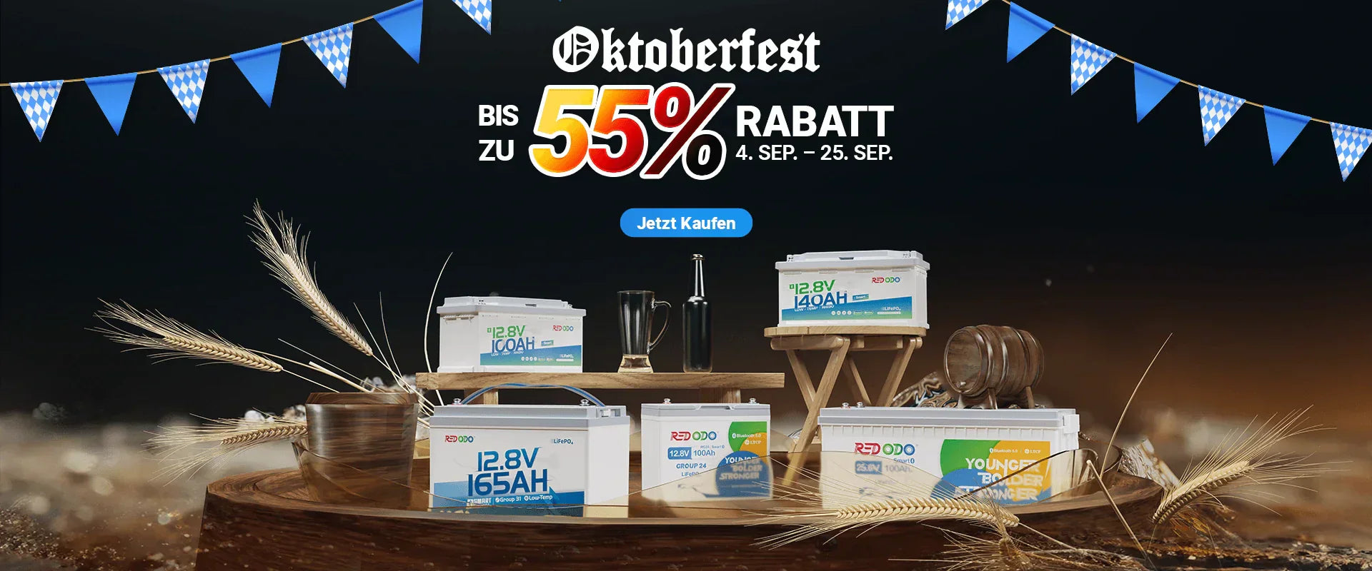 Oktoberfest Camping ohne Stromsorgen: Mit Redodo LiFePO4 Batterien das Fest genießen