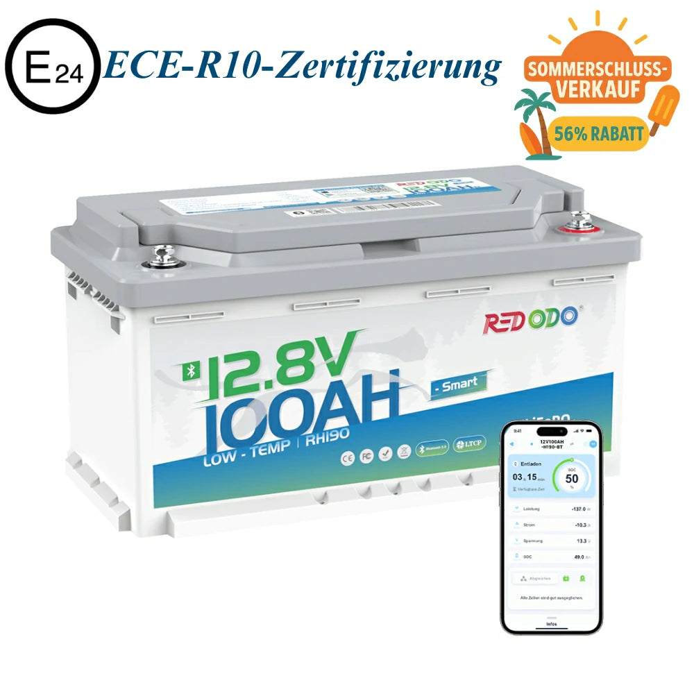 【Superpreis】Redodo LiFePO4 12V 100Ah H190 Untersitz Lithium Batterie mit Bluetooth für Wohnmobil | Batterie Wohnmobil, Solarbatterie, DIN H8 redodopower-de