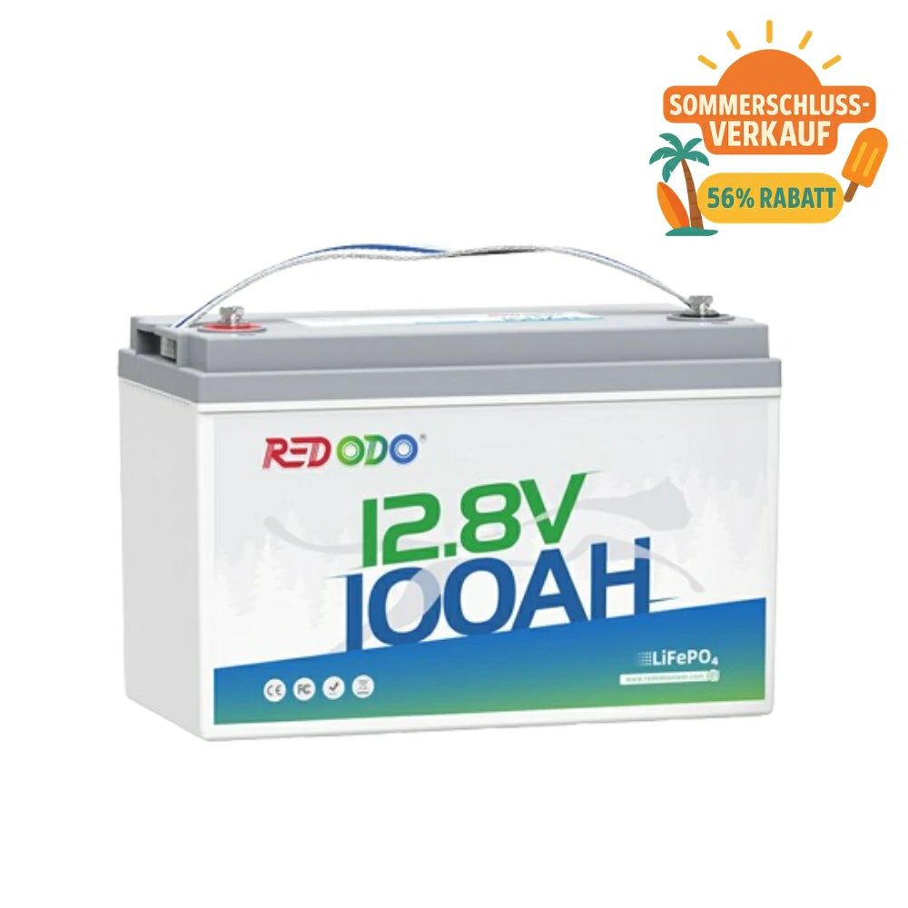 Redodo 12V 100Ah LiFePO4 Batterie | Solarbatterie, Batterie Wohnmobil | 1,28kWh & 1,28kW redodopower-de