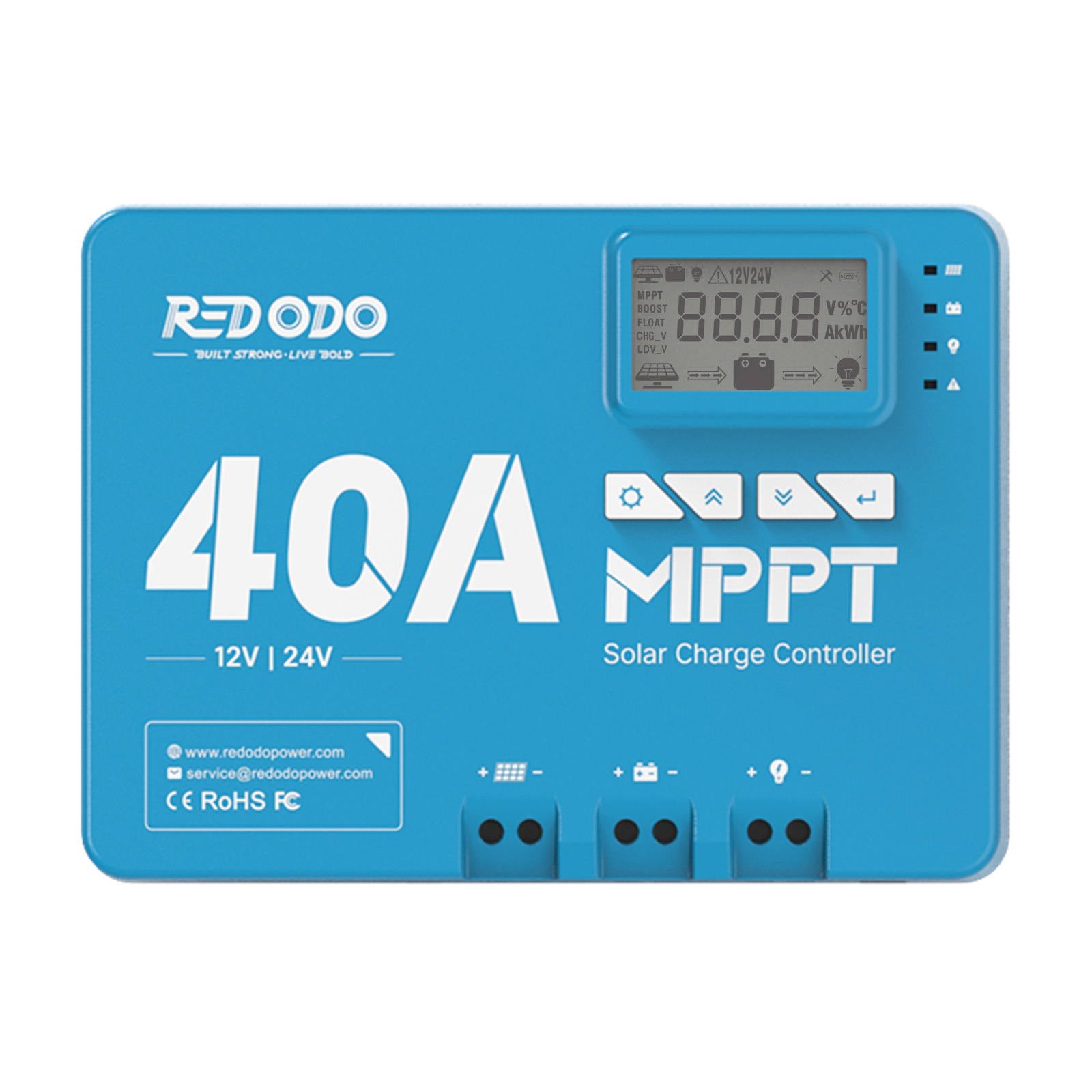 Redodo 40A MPPT 12V/24V Auto DC Input Solarladeregler Mit Bluetooth Adapter redodopower-de