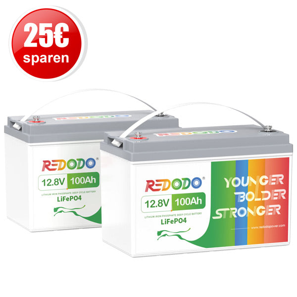 【Nur €252,20】Redodo LiFePO4 12V 100Ah Deep Cycle LiFePO4 Batterie | 1,28kWh & 1,28kW redodopower-de