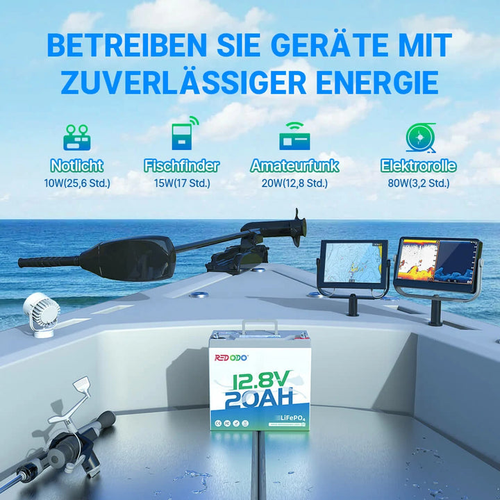 Redodo 12V 20Ah LiFePO4 Batterie für Fischfinder