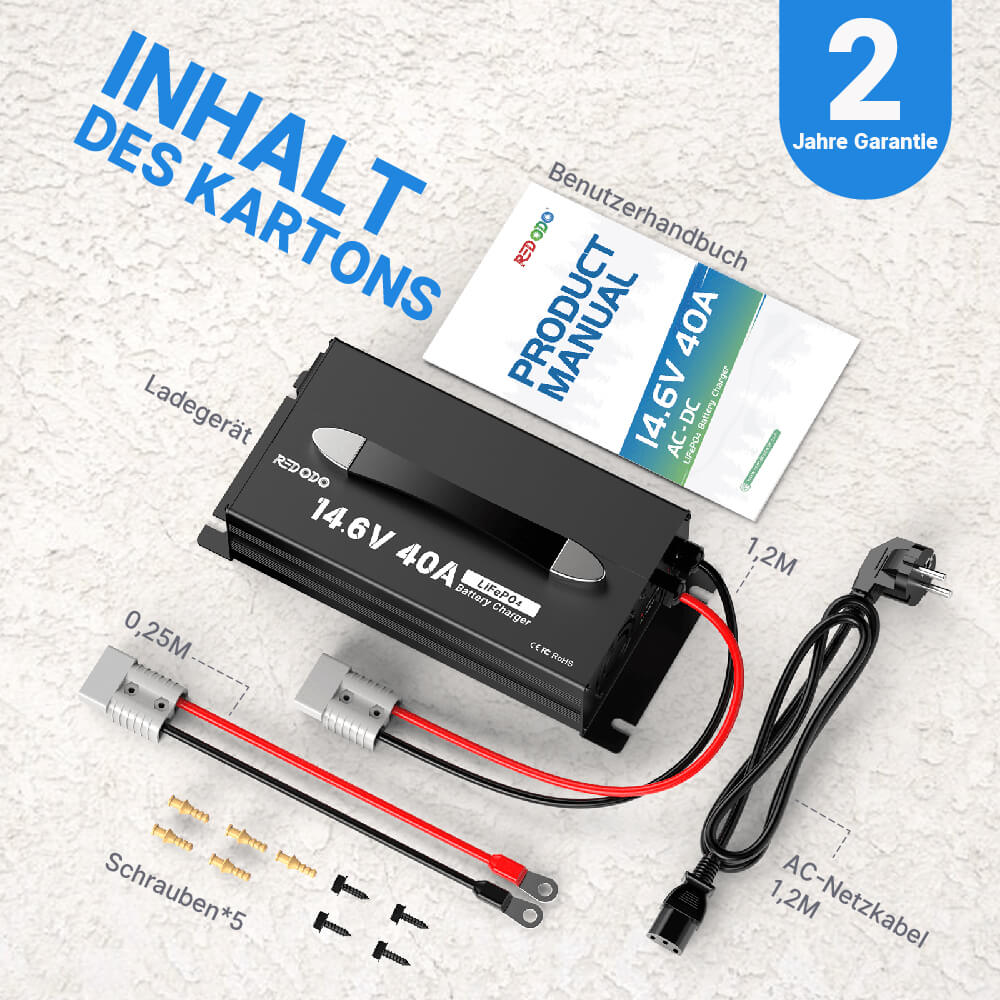 Caricatore LifePO4 Redodo 14.6V 10A per batterie LifePO4 12V Caricatore LifePO4 Redodo 14.6V 10A per batterie LifePO4 12V