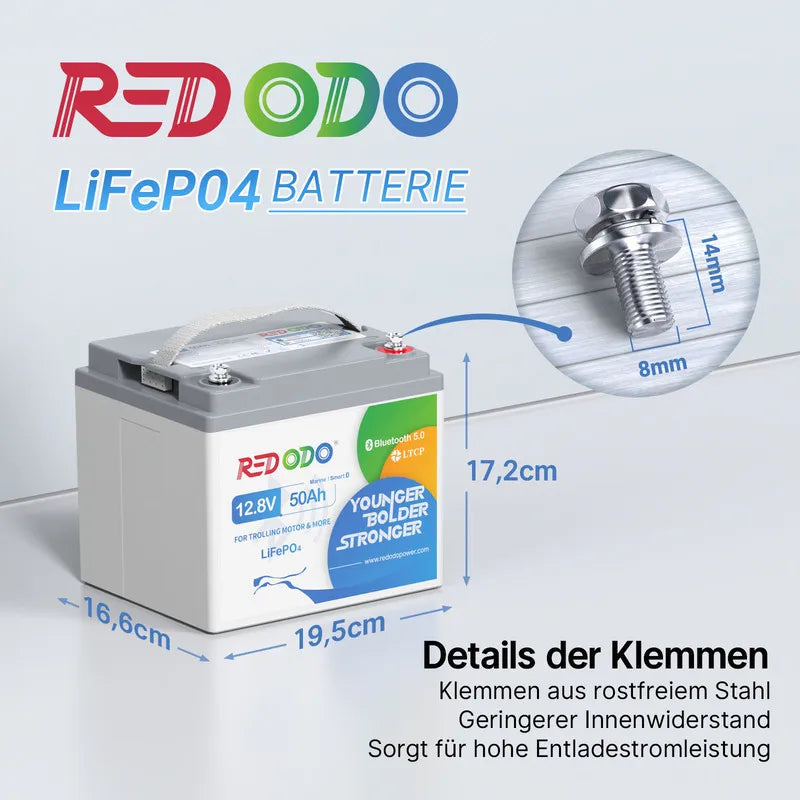 Redodo 12V 50Ah Pro Batterie LiFepo4 640Wh Batterie Lithium pour Alimenter Divers Appareils 4000 Cycles Profonds et Durée de Vie 10 Ans pour Trolling Motor Systèmes Solaires Camping Pêche Redodo 12V 50Ah Pro Batterie LiFepo4 640Wh Batterie Lithium pour Alimenter Divers Appareils 4000 Cycles Profonds et Durée de Vie 10 Ans pour Trolling Motor Systèmes Solaires Camping Pêche