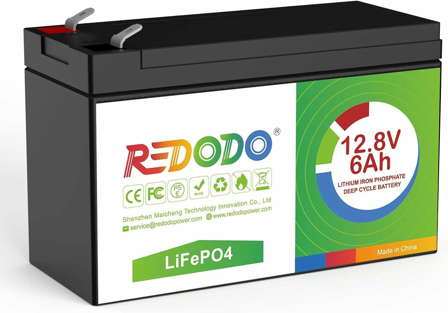 Befreiung von 19% MwSt - Redodo 12V 6Ah LiFePO4 Batterie redodopower-de-free