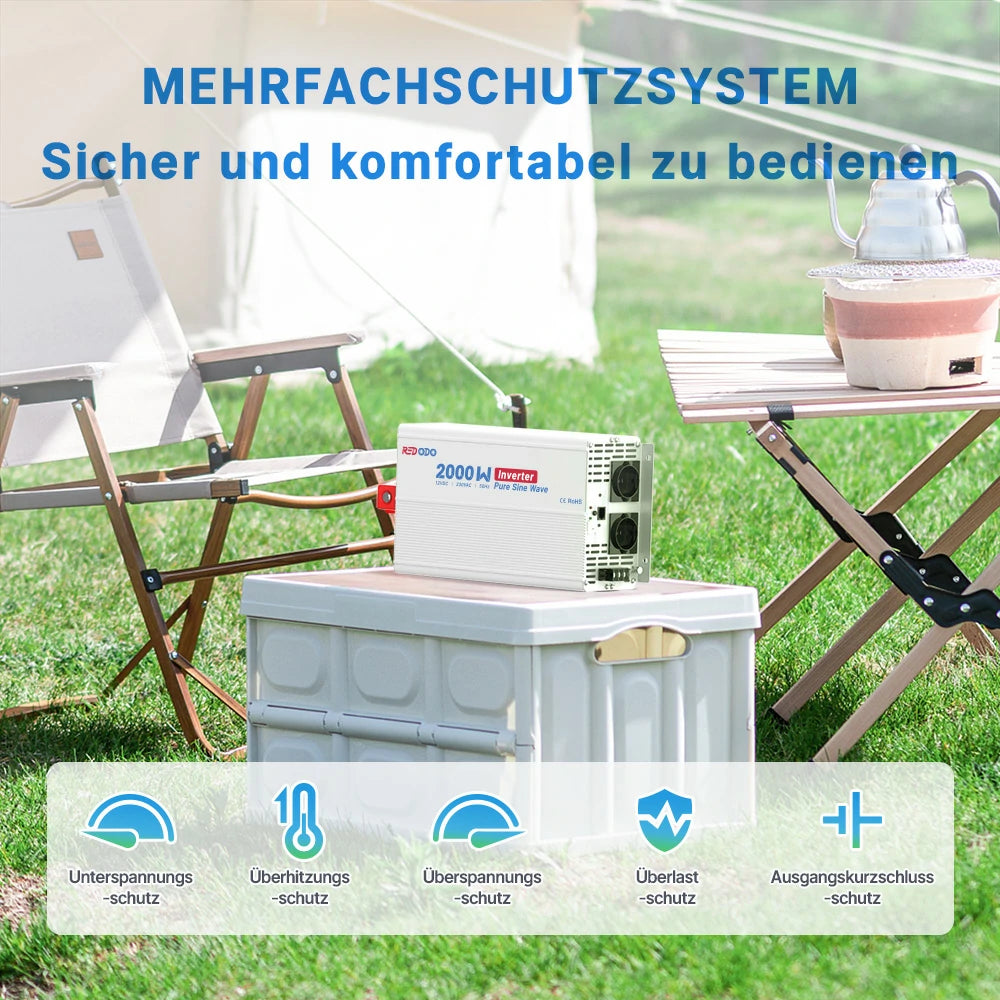 Redodo 2000W Reiner Sinus Wechselrichter Mit LCD Monitor redodopower-de