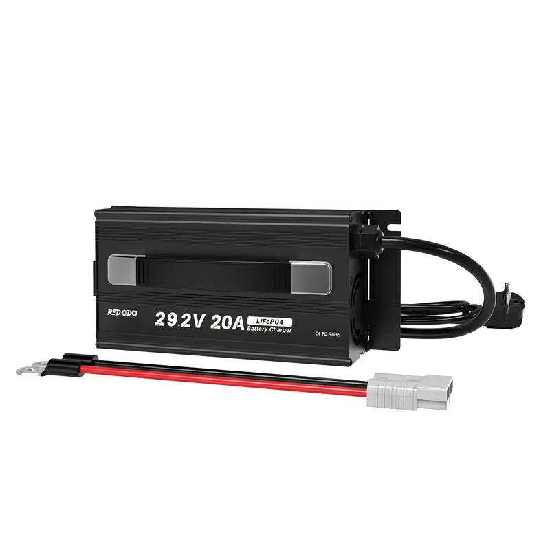 Caricabatteria LiFePO4 29,2V 10A Per Batterie 8S 24V – Sicuro E Intelligente, Con Presa A Coccodrillo