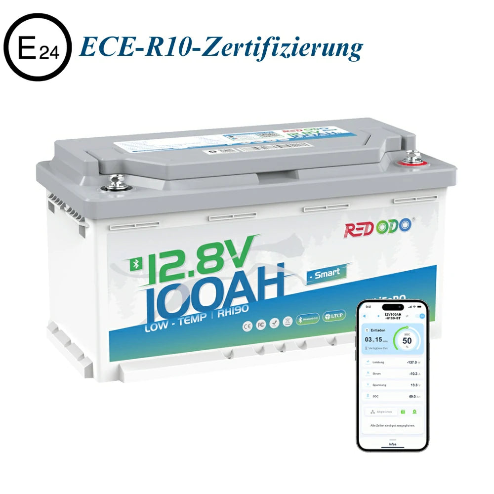 【Superpreis】Redodo LiFePO4 12V 100Ah H190 Untersitz Lithium Batterie mit Bluetooth für Wohnmobil | Batterie Wohnmobil, Solarbatterie, DIN H8 redodopower-de