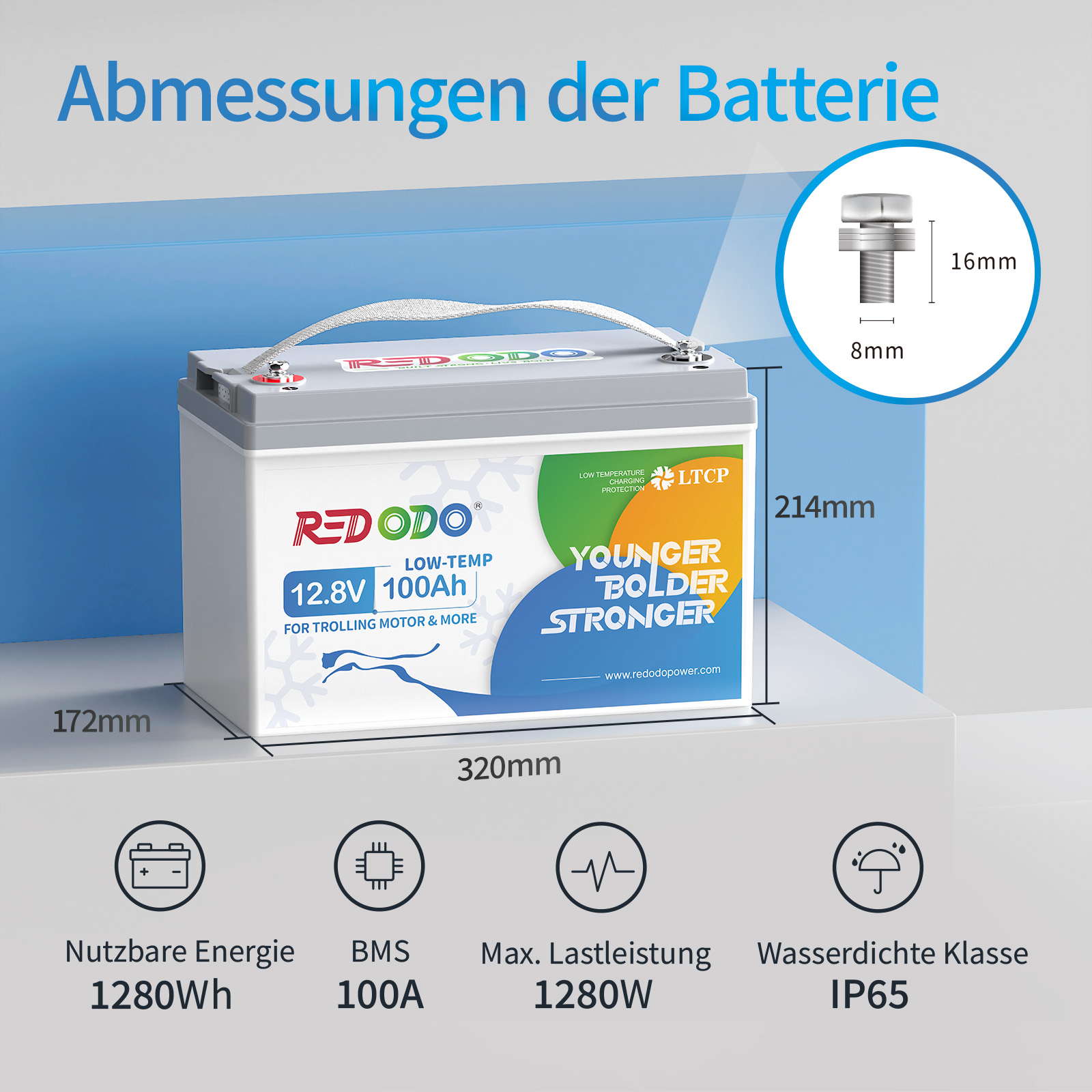 【Nur €266.99】Redodo 12,8V 100AH Low Temp LiFePO4 Deep Cycle Batterie| 1,28kWh & 1,28kW [Versand innerhalb von fünf Werktagen.] redodopower-de