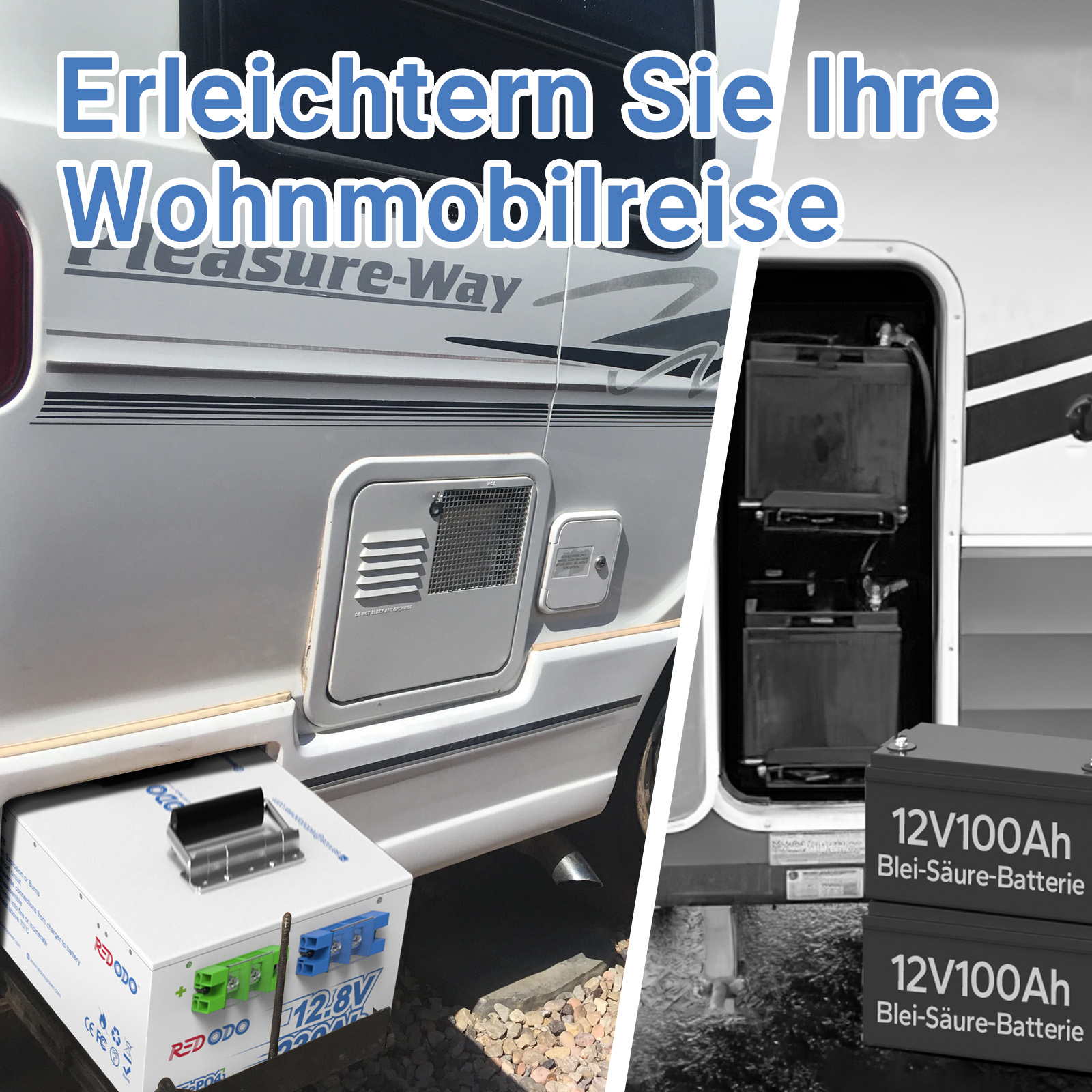 Befreiung von 19% MwSt - Redodo 12V 230Ah LiFePO4 Batterie | 2944Wh & 1920W - nur für Wohngebäude und Deutschland