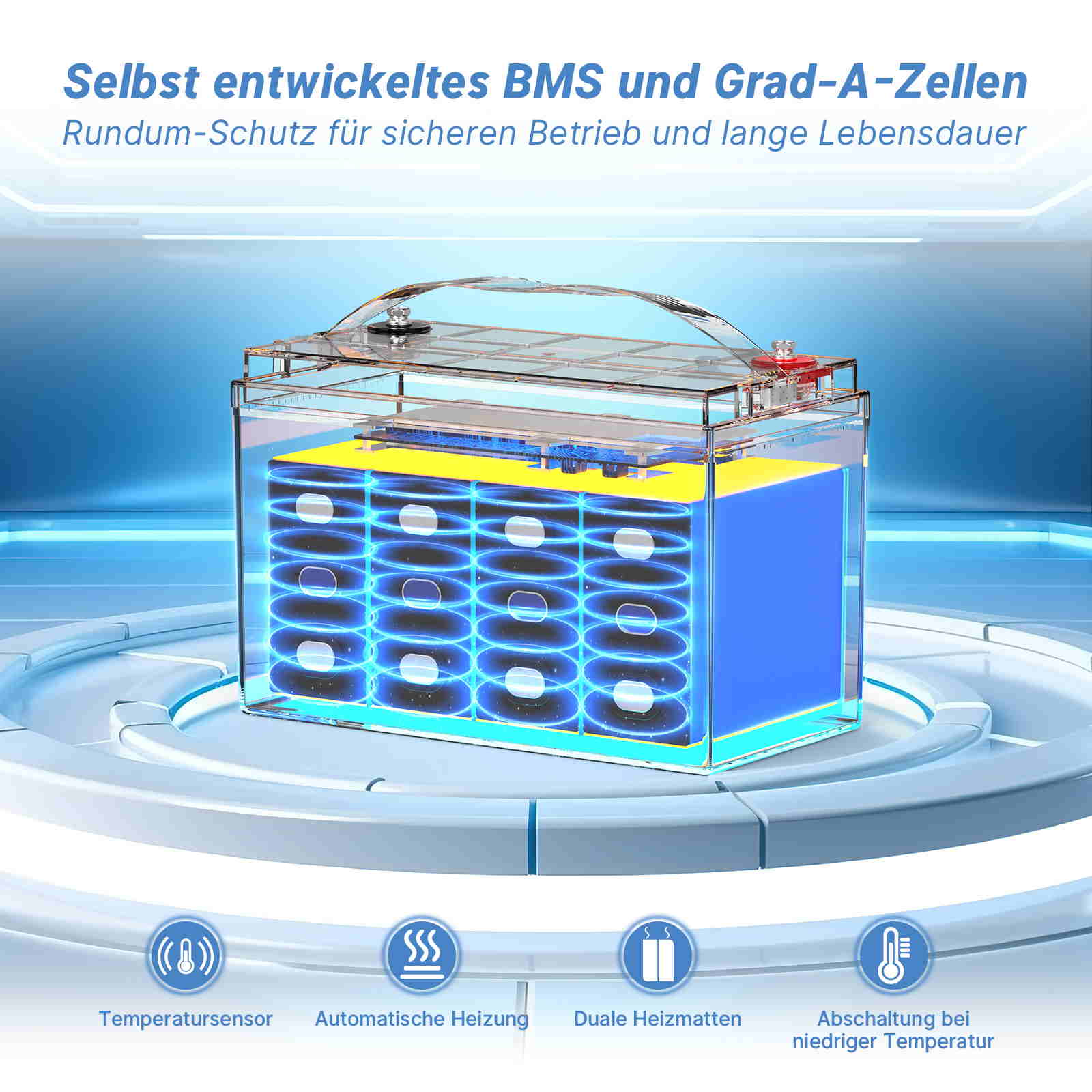 Redodo 12V 100Ah LiFePO4 Batterie mit Selbsterwärmung redodopower-de