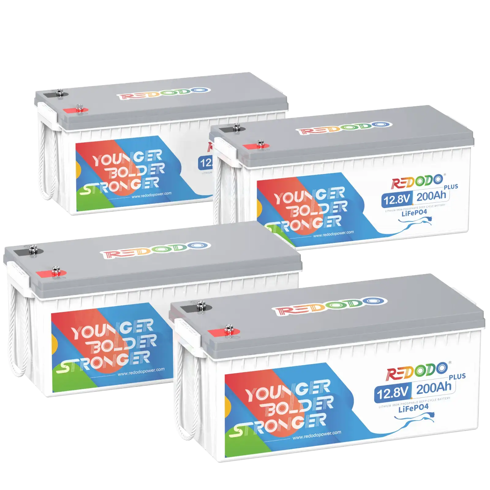 Redodo  12V 200Ah Plus LiFePO4 Batterie im 4er-Pack