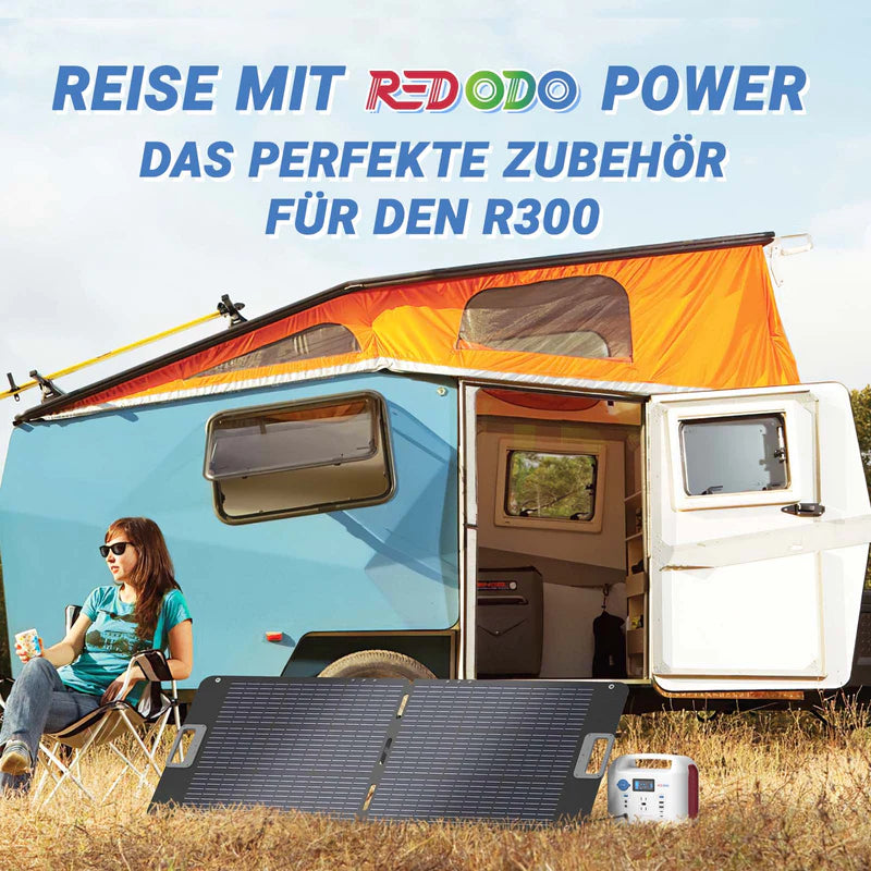 ✅Wie Neu✅Befreiung von 19% MwSt - Redodo Tragbares 100W Solarmodul - nur für Wohngebäude und Deutschland redodopower-de-free