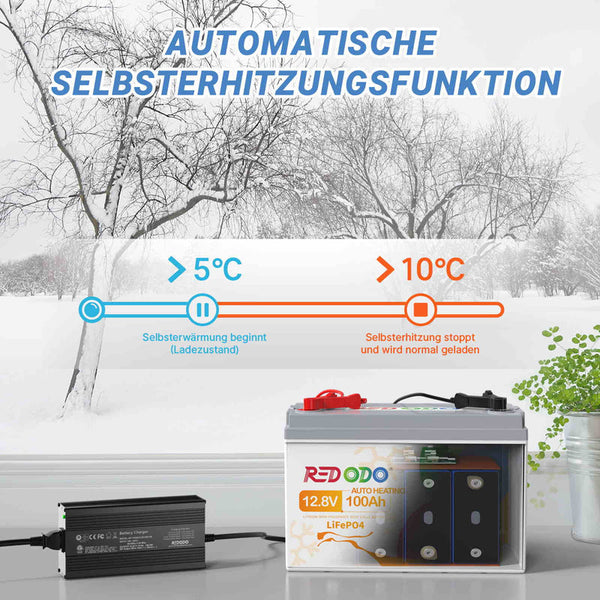 ✅Wie Neu✅Befreiung von 19% MwSt - Redodo 12V 100Ah LiFePO4 Batterie mit Selbsterwärmung - nur für Wohngebäude und Deutschland redodopower-de-free