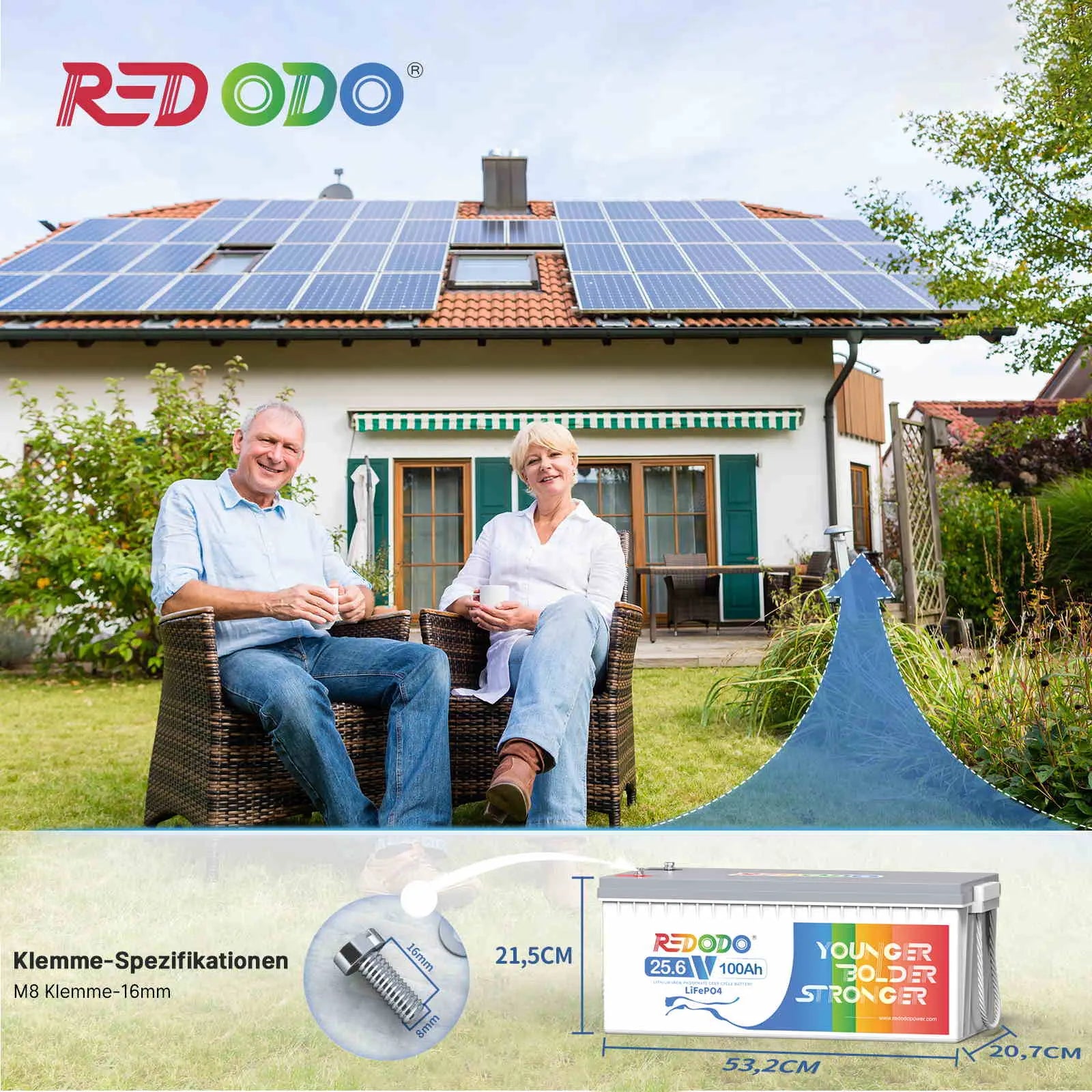 ✅Wie Neu✅Befreiung von 19% MwSt - Redodo 24V 100Ah Deep Cycle LiFePO4 Batterie - nur für Wohngebäude und Deutschland redodopower-de-free