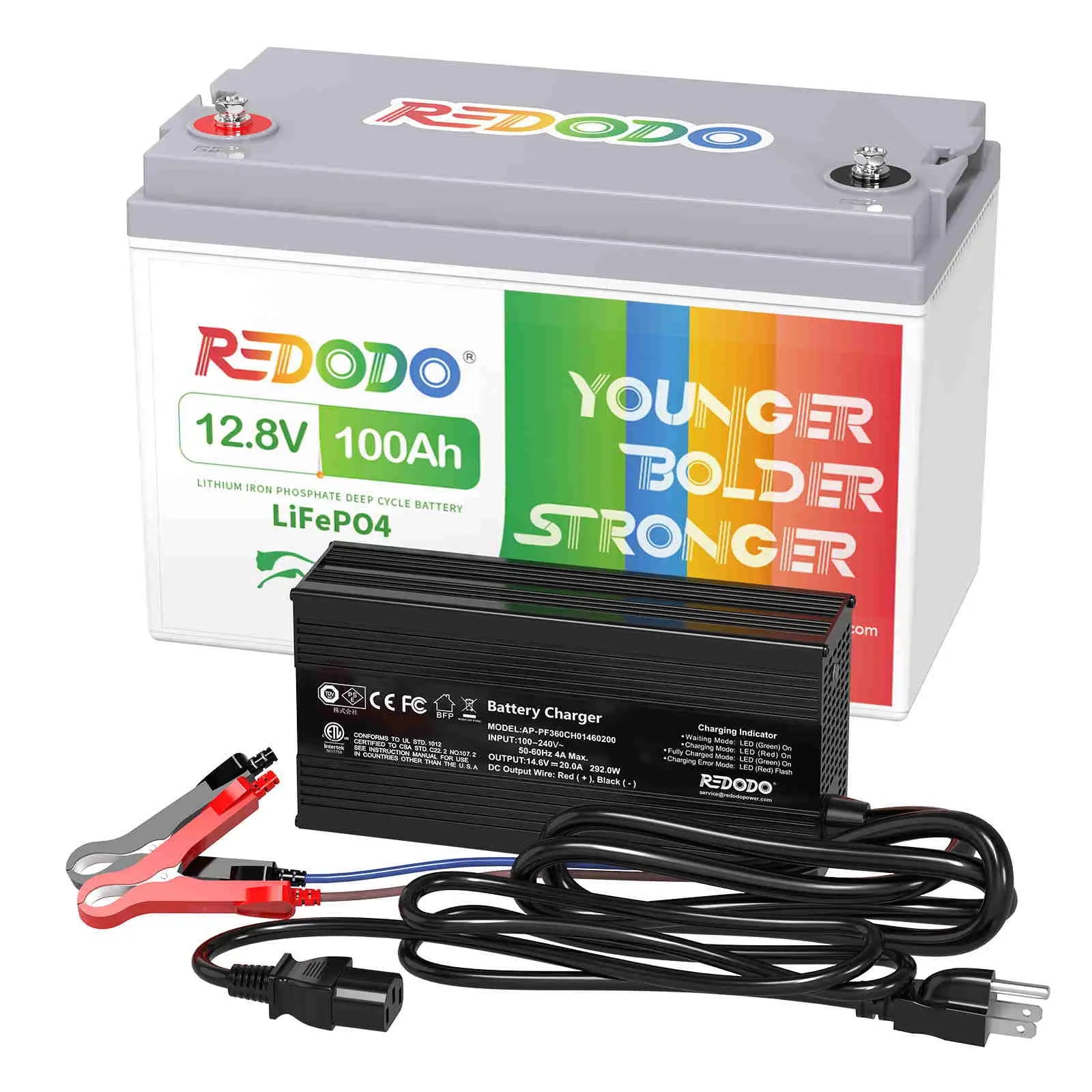 Redodo LiFePO4 12V 100Ah Deep Cycle LiFePO4 Batterie