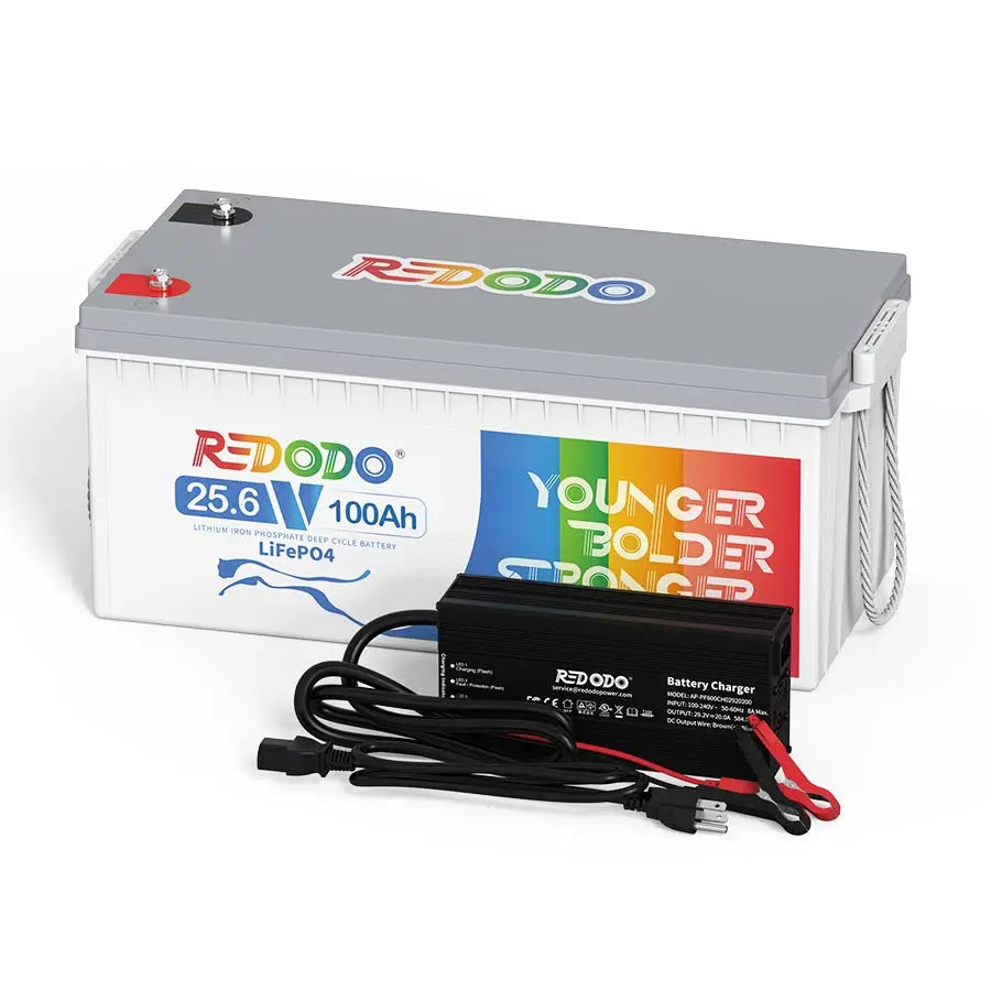 Redodo 24V 100Ah LiFePO4 Batterie | 2,56kWh & 2,56kW