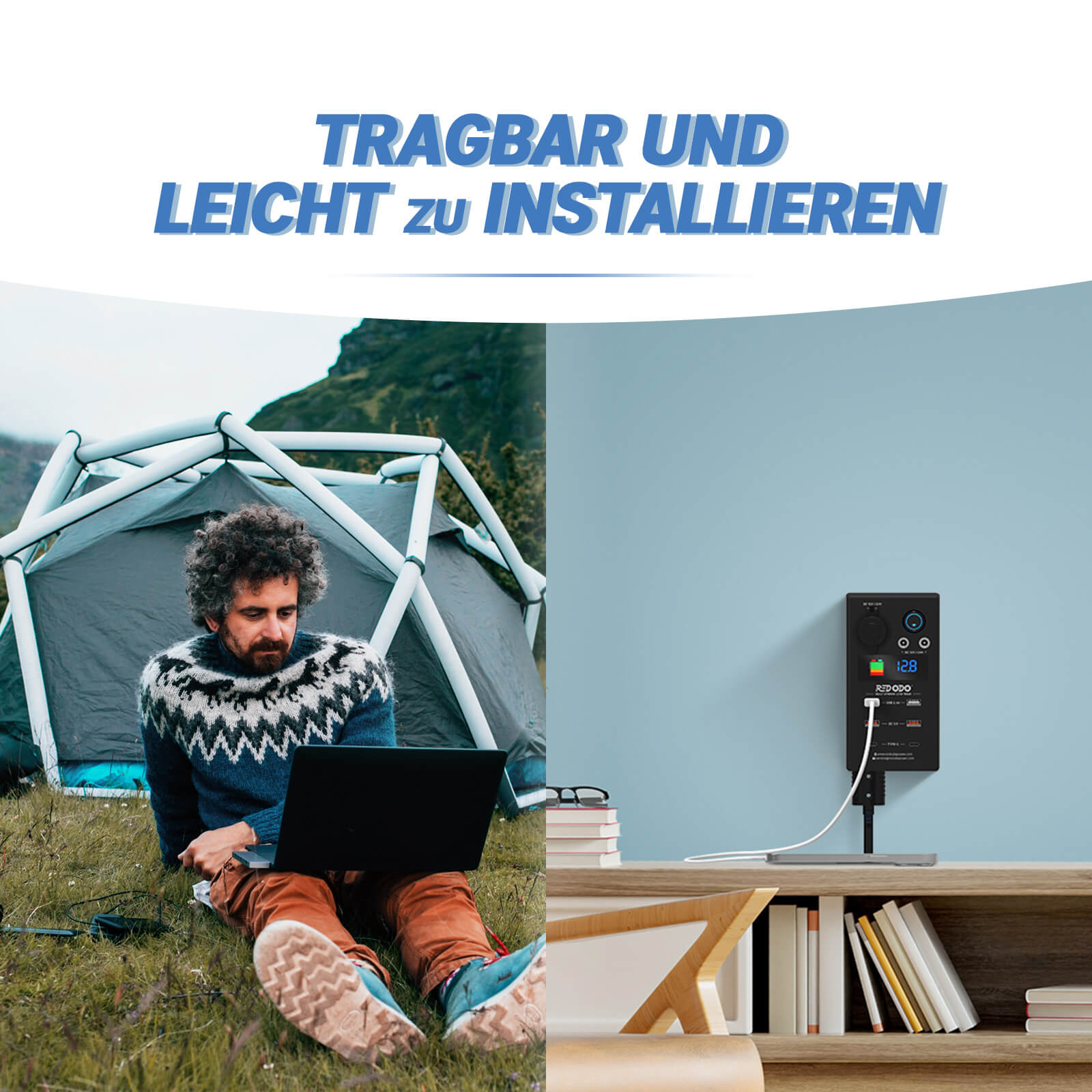 Redodo 9-In-1 12V24V DC Batterie-Steckdose mit QC 3,0 Schnellladeanschlüssen