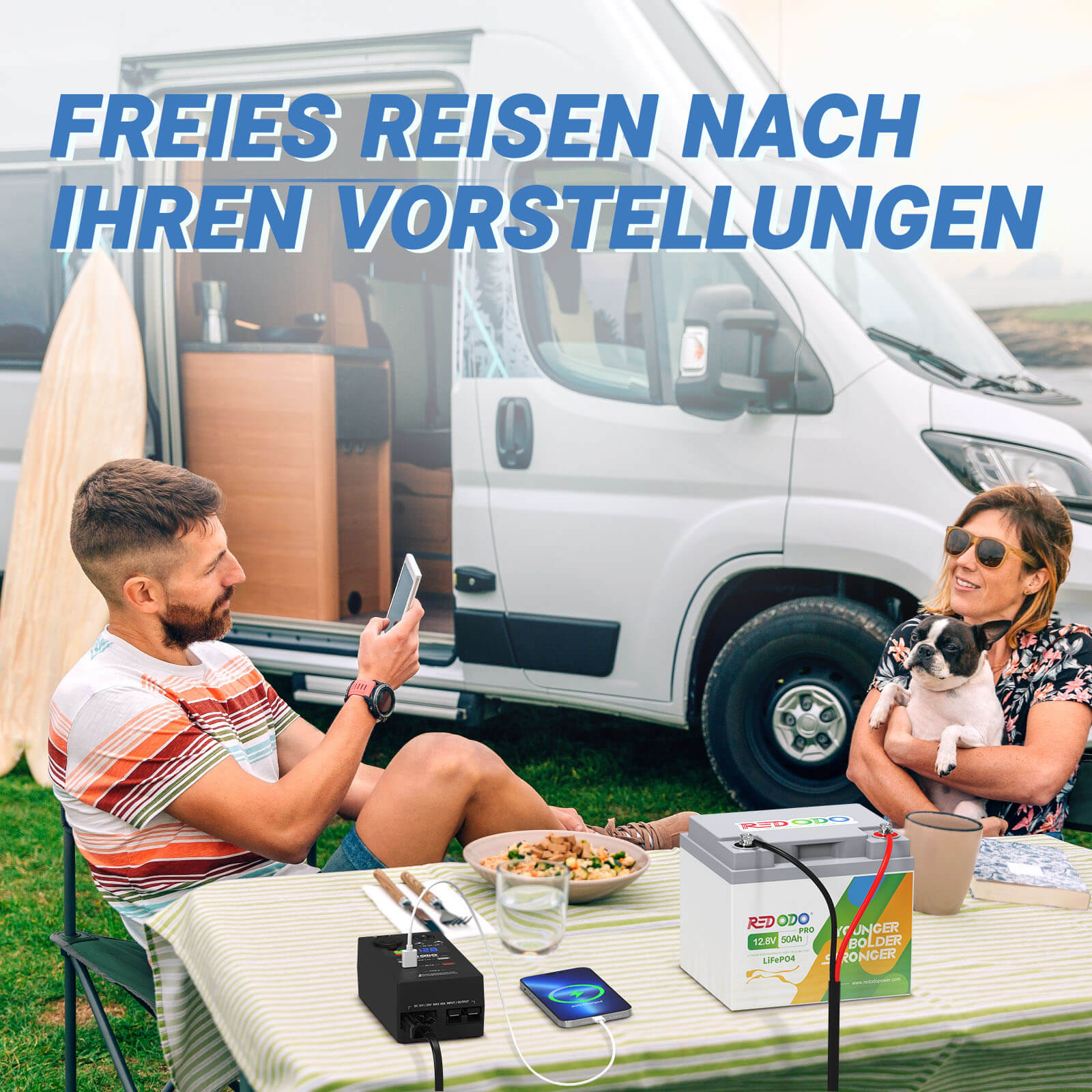 Redodo 9-In-1 12V24V DC Batterie-Steckdose mit QC 3,0 Schnellladeanschlüssen