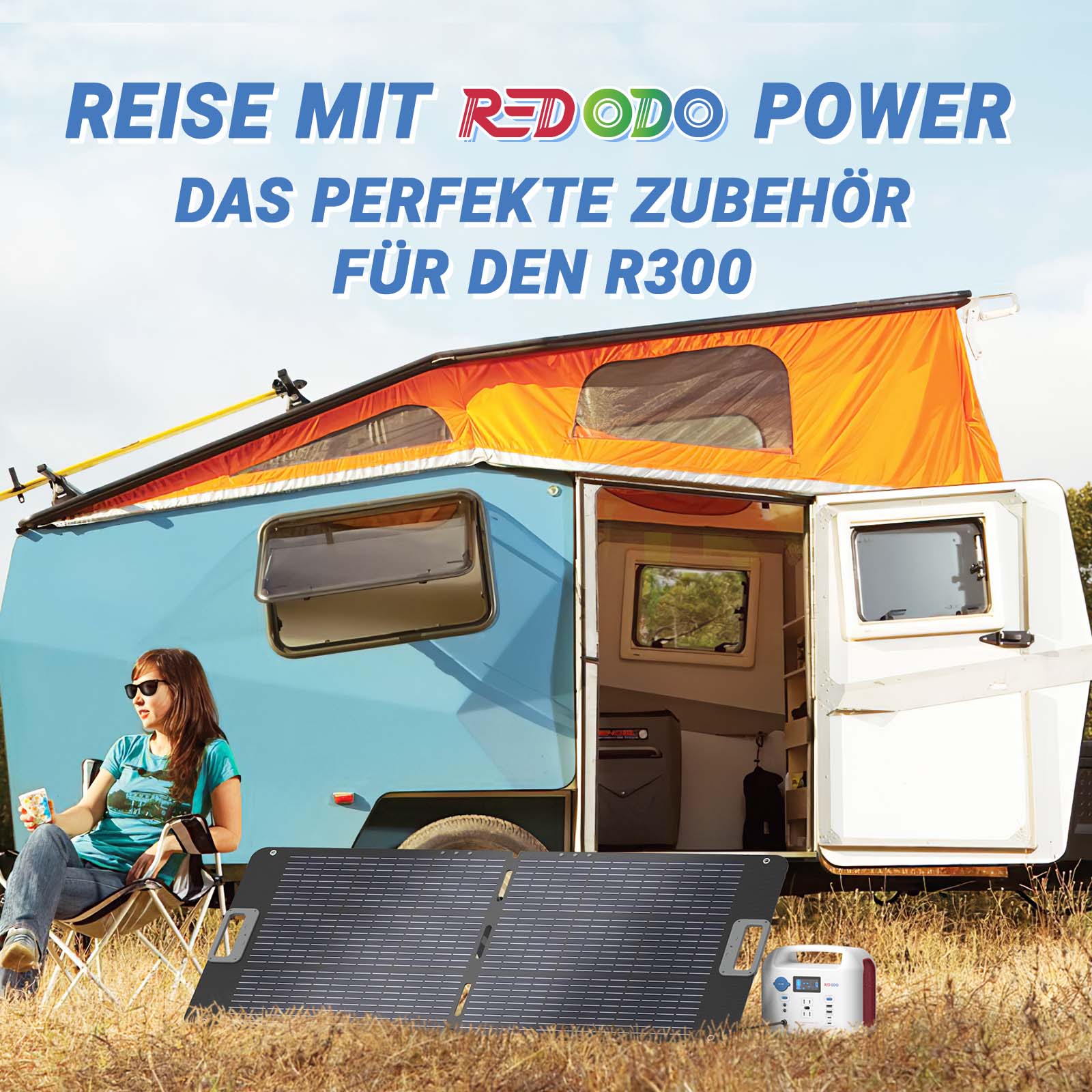 Befreiung von 19% MwSt - Redodo Tragbares 100W Solarmodul - nur für Wohngebäude und Deutschland