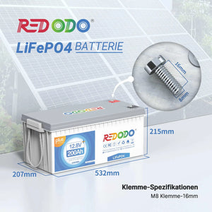 Redodo LiFePO4 200Ah Plus Akku 12V | 2,56kWh & 2,56kW